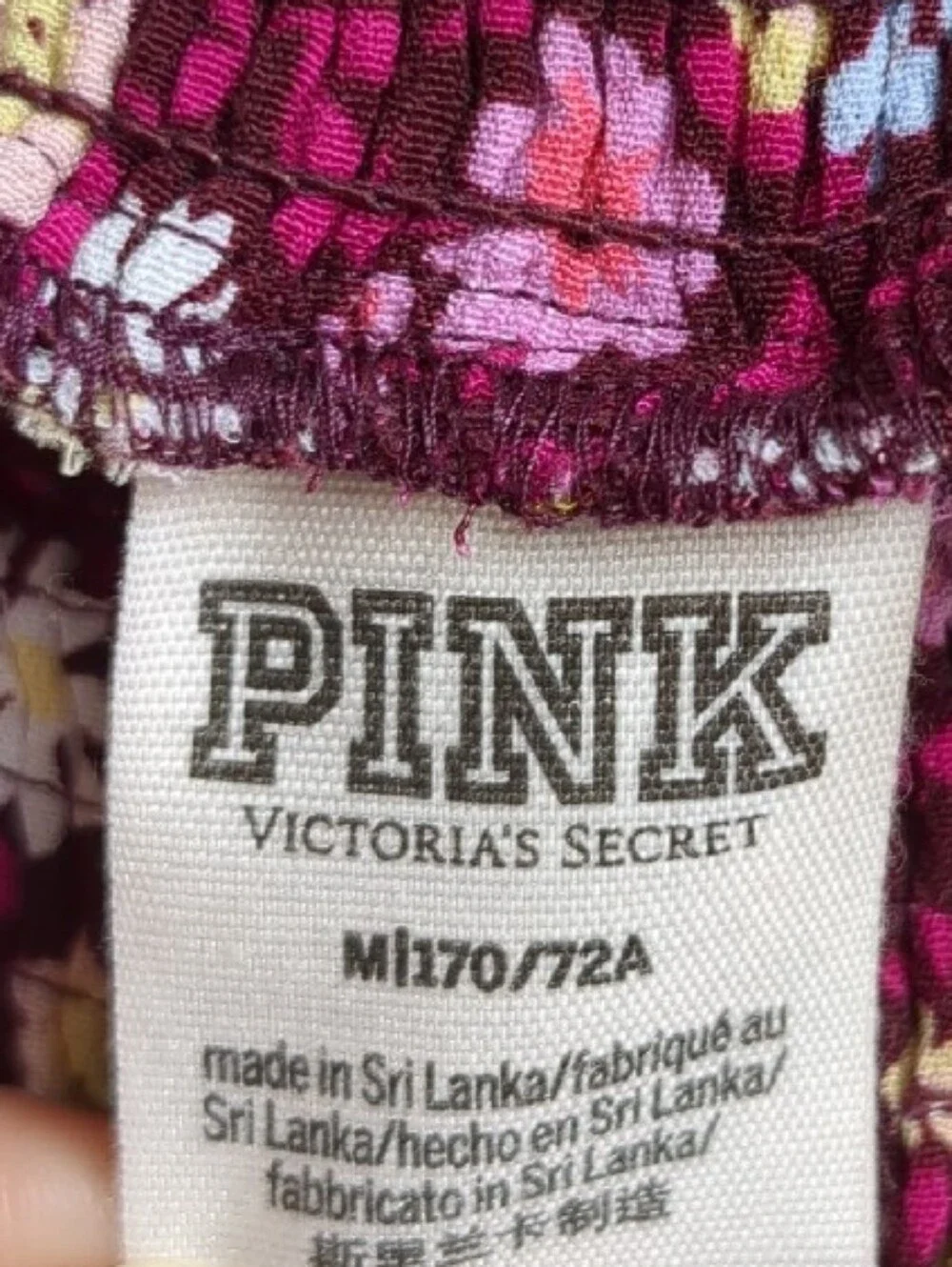 PINK Victoria's Secret Burgundy Floral Smocked Shorts